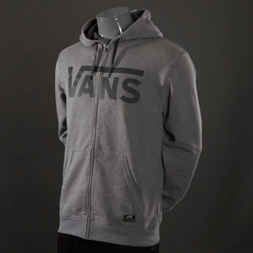 Vans Classic Zip Hoodie Concrete Heather-New Charcoal for Men